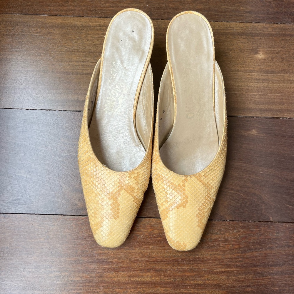 Salvatorre Ferragamo snakeskin mule